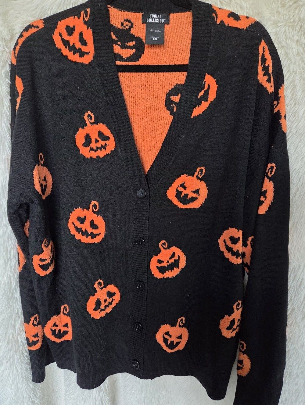 Hot Topic Halloween Pumpkin Cardigan